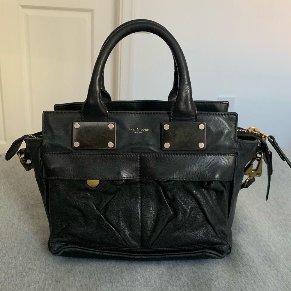 Rag & Bone Leather Handle Studded Pilot Bag